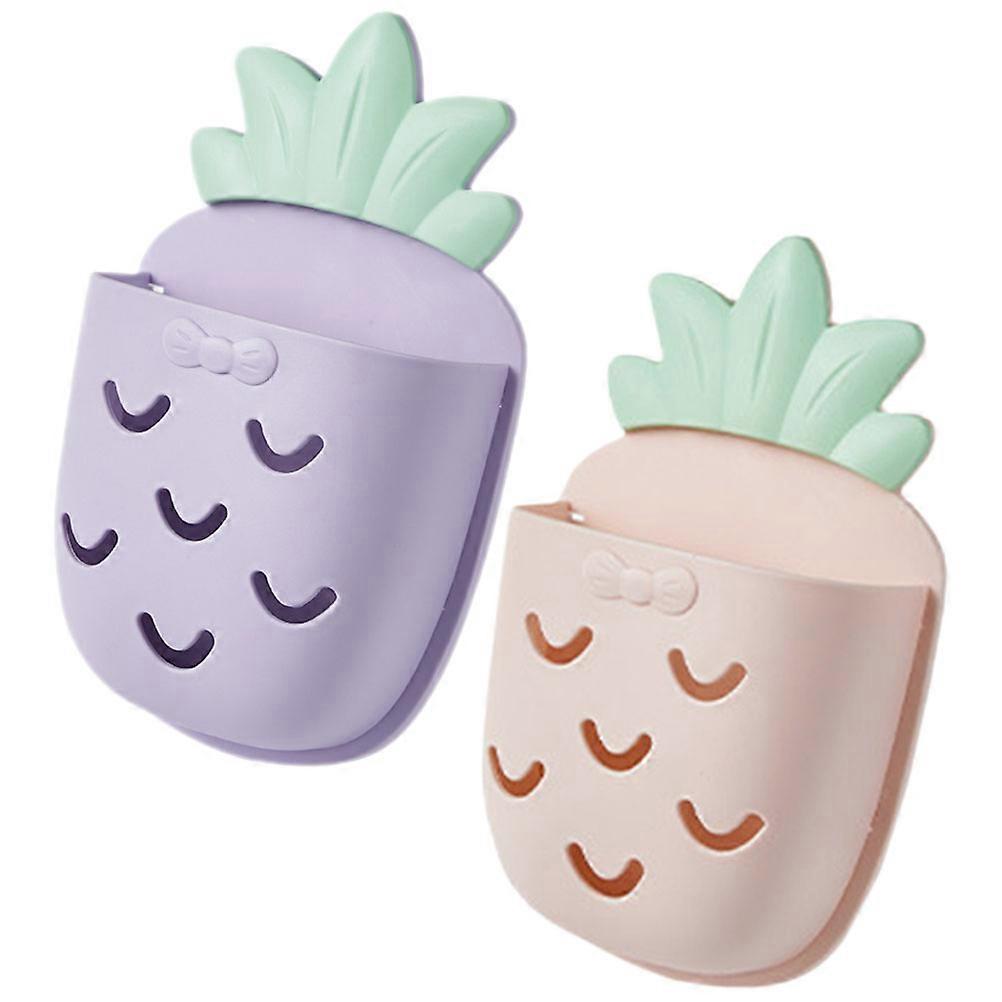 Wall Mounted Storage Holder for Bathroom Essentials 4Pcs Pineapple