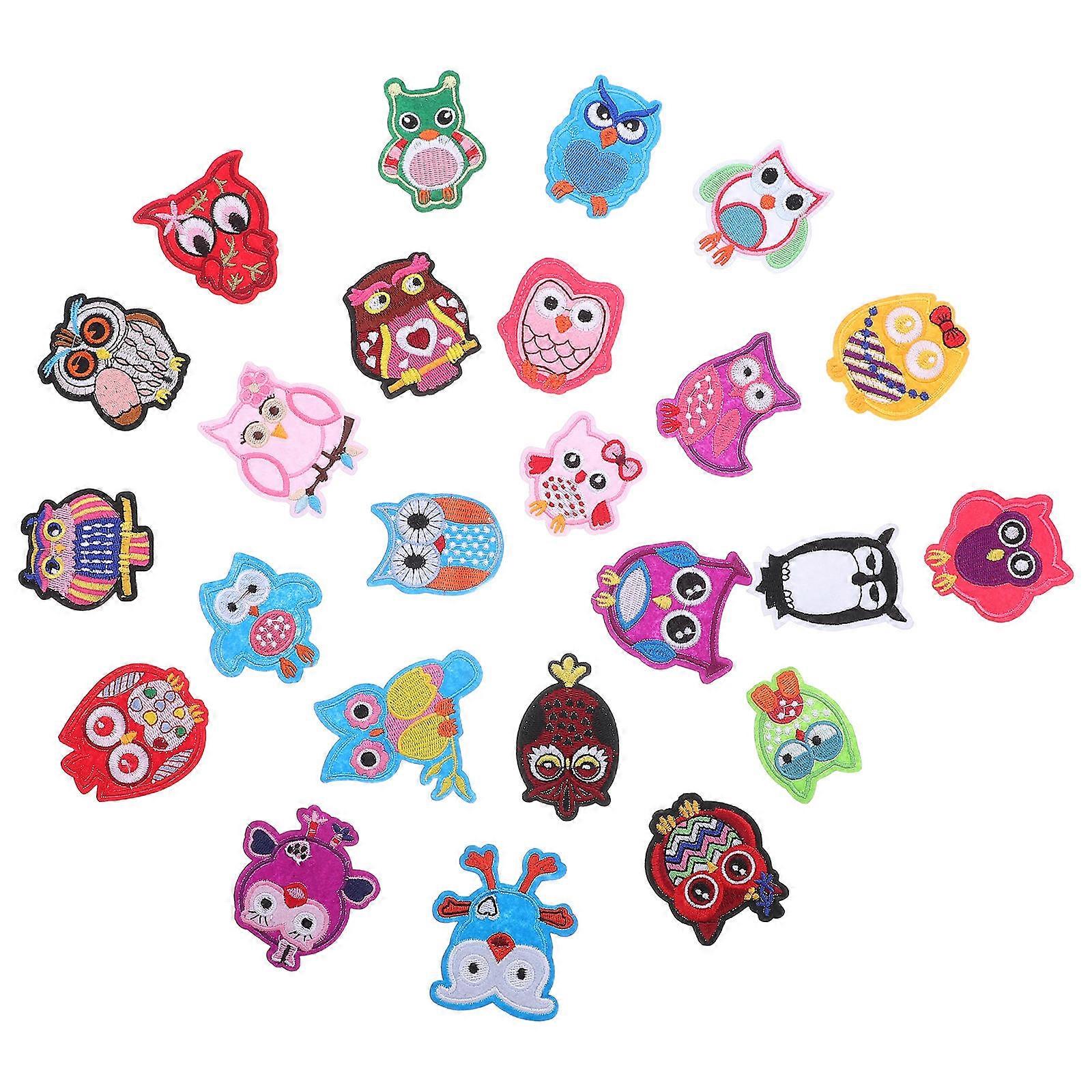 Capa para reparo de aplique de coruja para chapéus, pacote com 24 peças, em cores sortidas