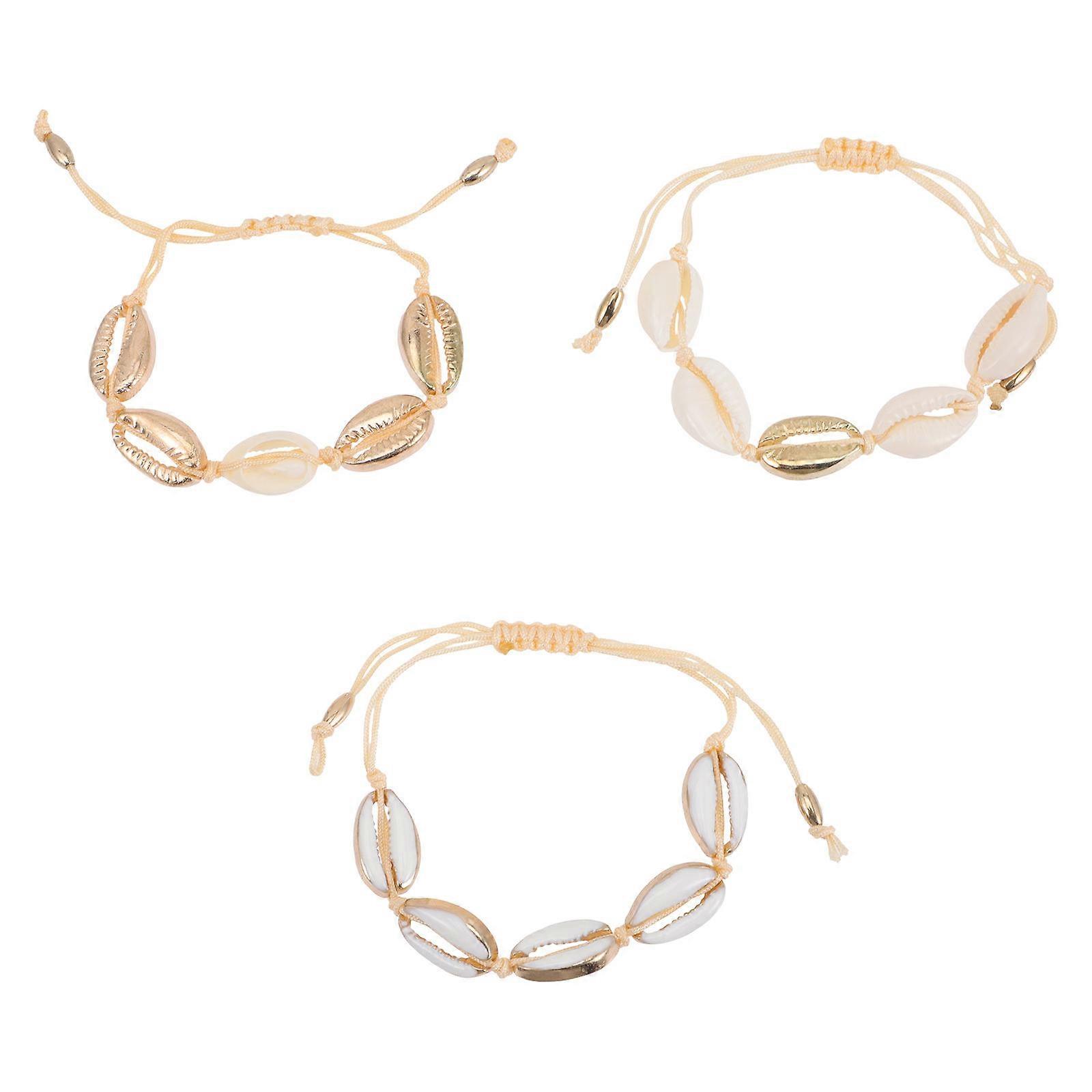 Adjustable Shell Bracelet for Women Bohemia Charm 6Pcs