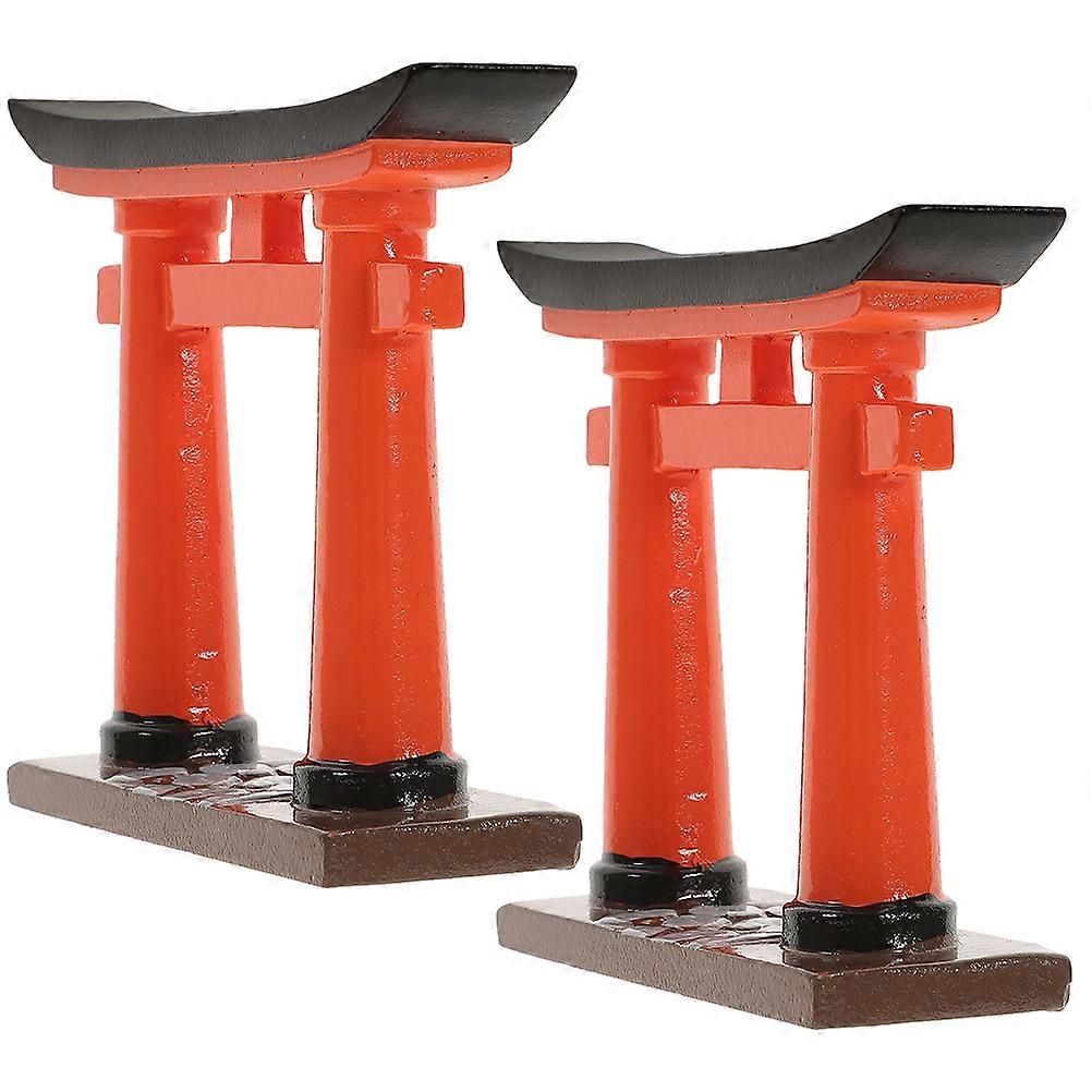 Japanese Decoration Model for Home Use 4Pcs Resin Red Miniature