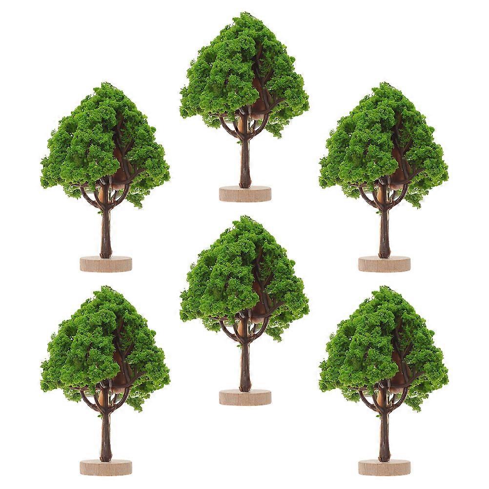 Plastic Miniature Street Trees with Base for Decoration 30Pcs Set