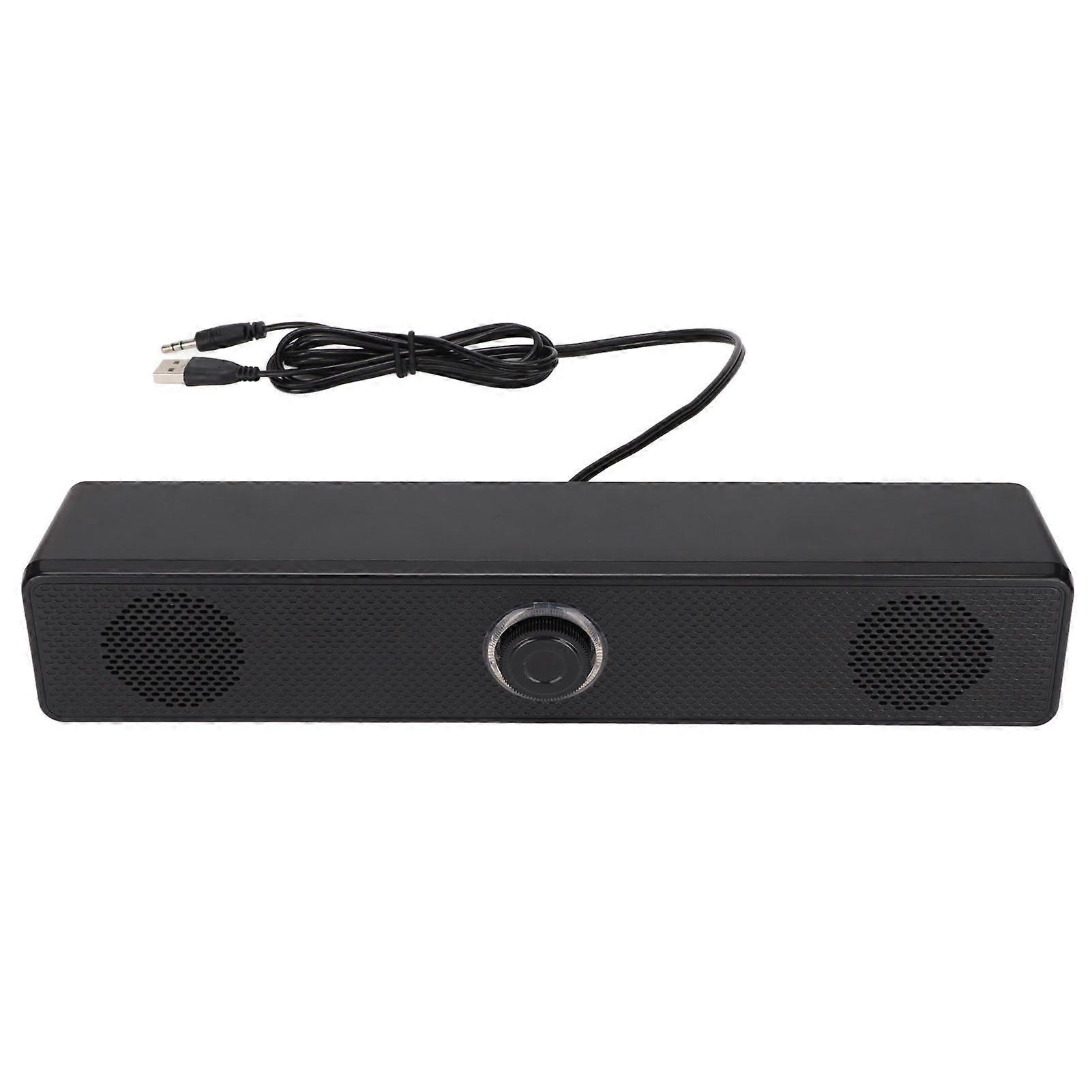 Computer Speaker 3.5mm Input USB Powered Wired Computer Soundbar with Volume Control for Desktop PC Laptop Tablet