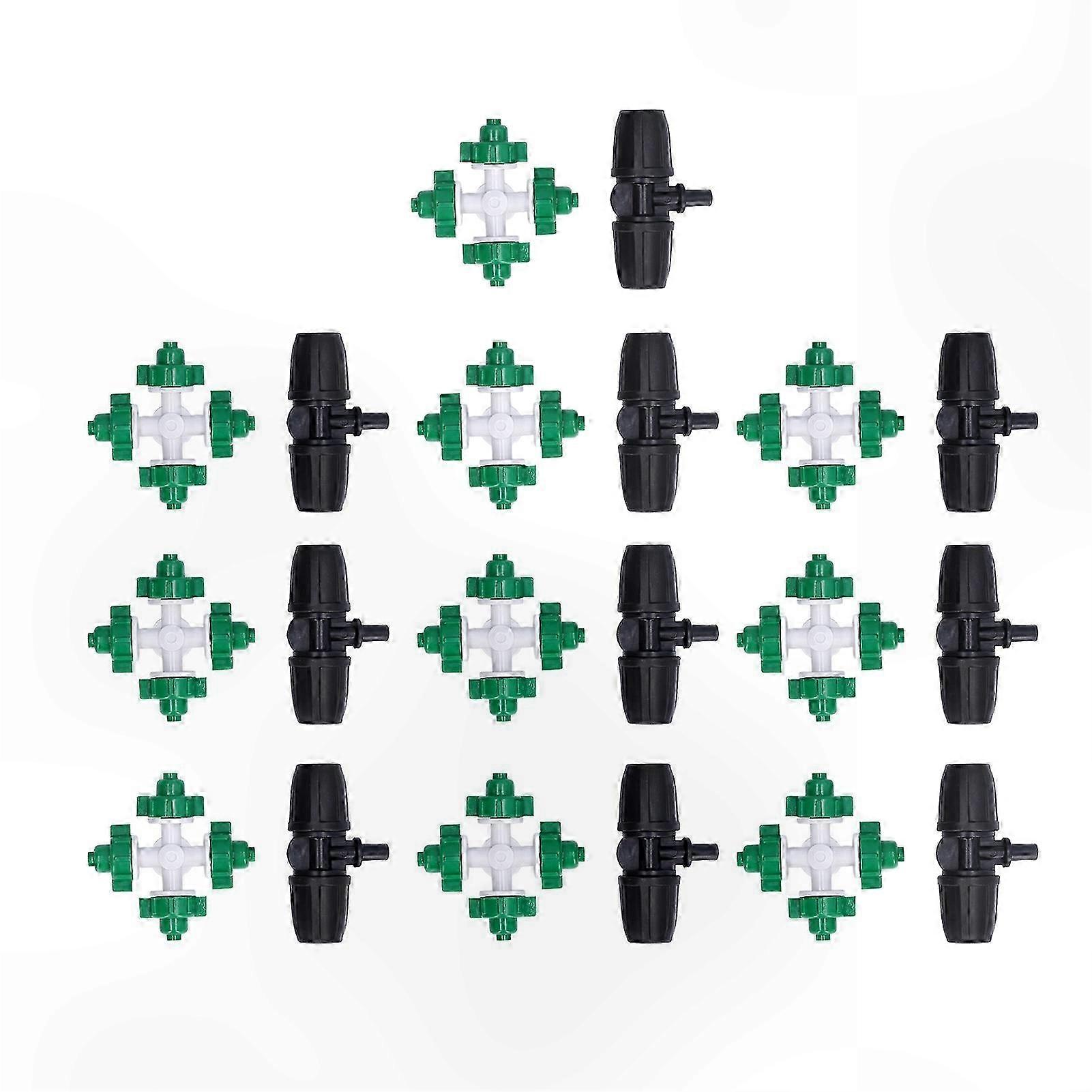 10-Pack Plastic Atomizing Nozzles for Irrigation Systems Cross Sprayer Accessories Misting Kits