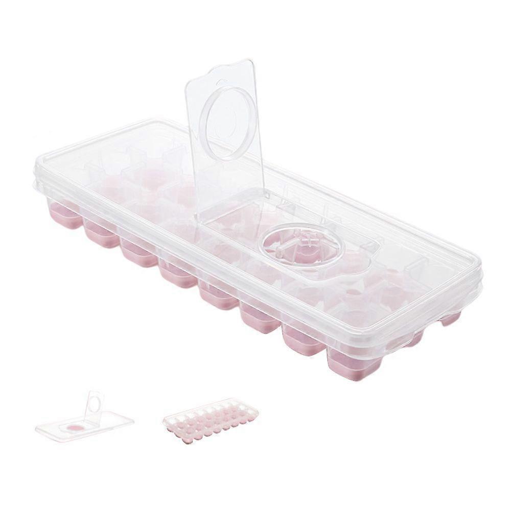 24 Grid Ice Cube Tray with Lid Covered Ice Cube Trays No Spill Ice Cube Cube Box Silicone Ice Cube Maker Tray