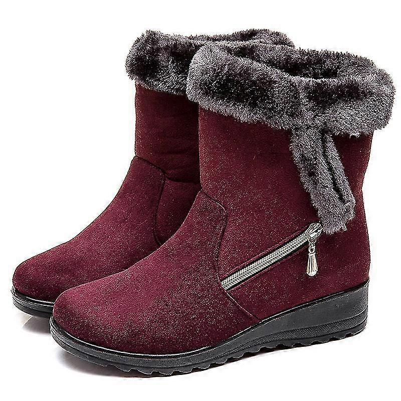 Minglan Wedges Heels Faux Suede Snow Boots For Women