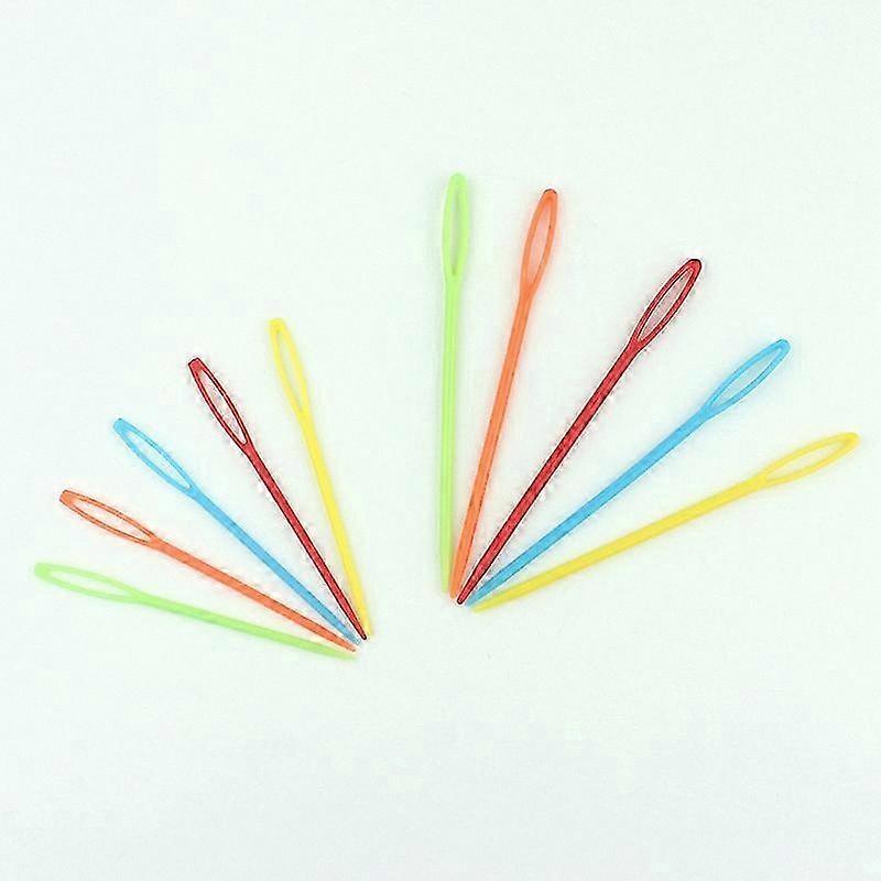 10 Pack Plastic Sewing Needles, Colorful Eye Needles for Weaving and Craft Projects, Safe Learning Tool for Kids