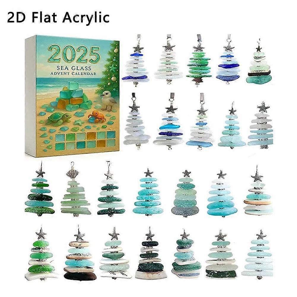 Ocean Themed Christmas Advent Calendar with 24 Windows for Festive Family Countdown