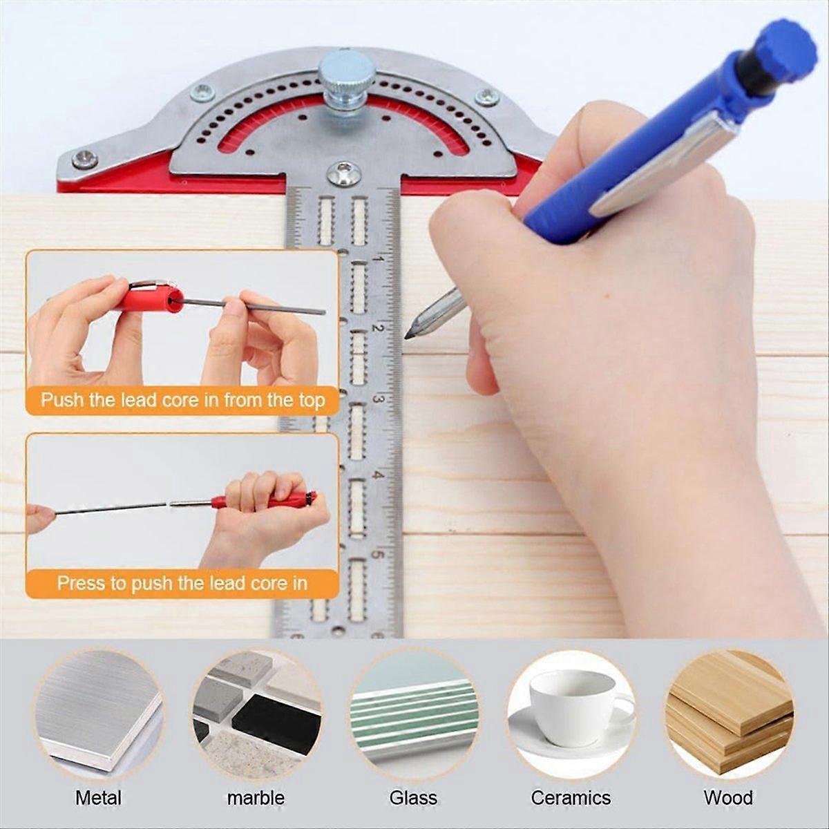 Professional 4-Pen Marking Set - Built-in Sharpeners, Extended Nose