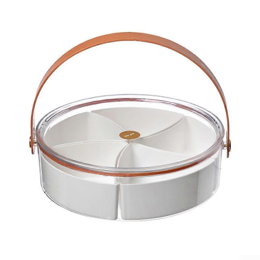 Snack Box Container Sealing Lid, MultiCompartment Fruit Tray For Meal Prep, 26cm Diameter, Stackable