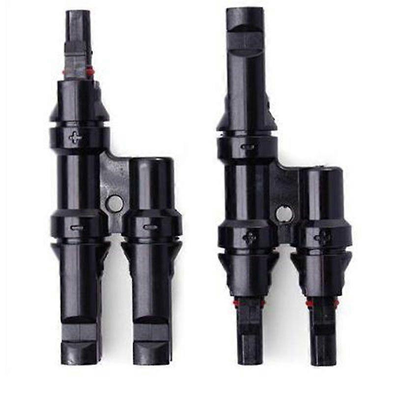1 Pairs Professional Solar Panel Cable Connector, Solar T Branch Connector for Solar Panel Cable Photovoltaic System Parallel