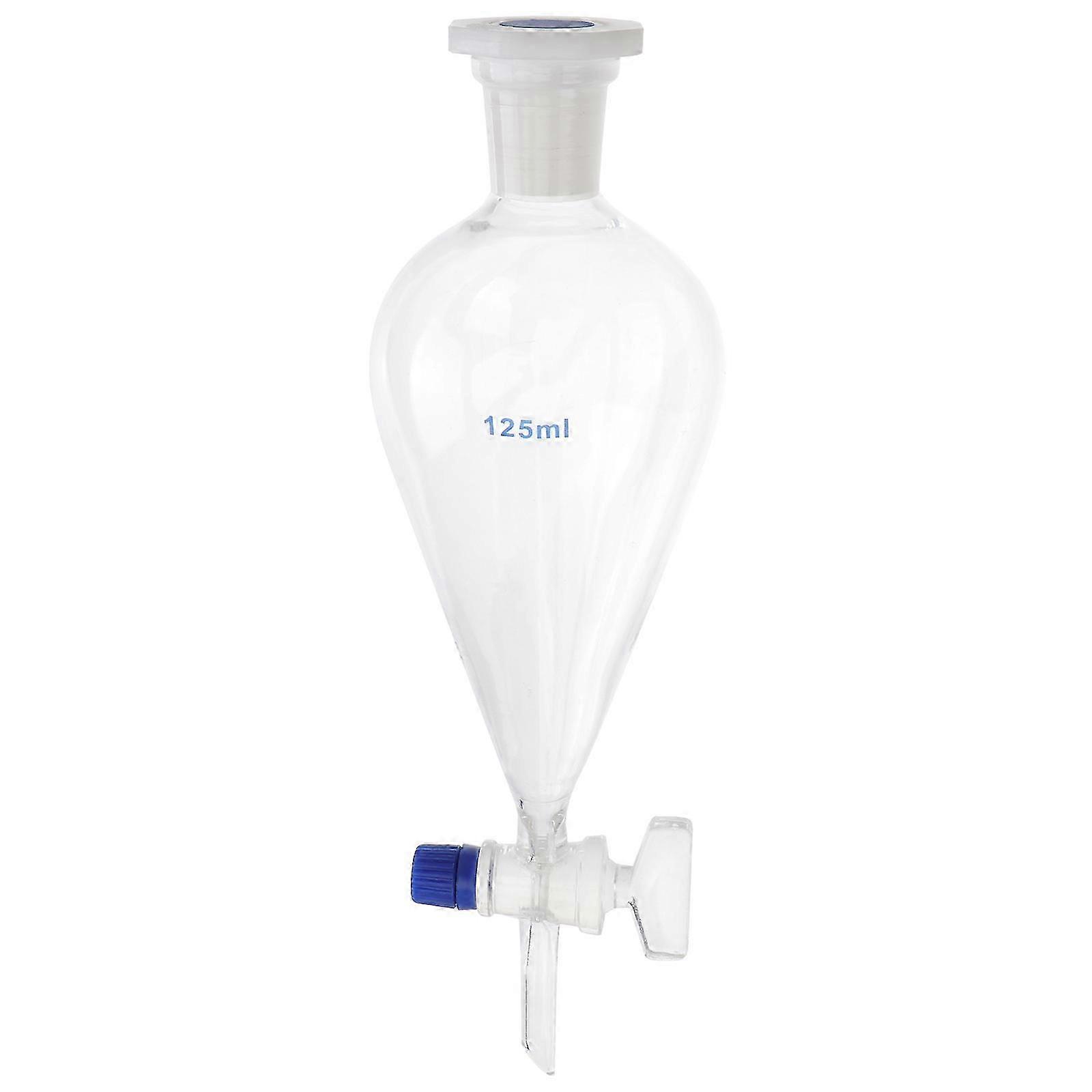 125ml Separatory Funnel Pear Shape Laboratory Borosilicate Glass Distiller 25-26s