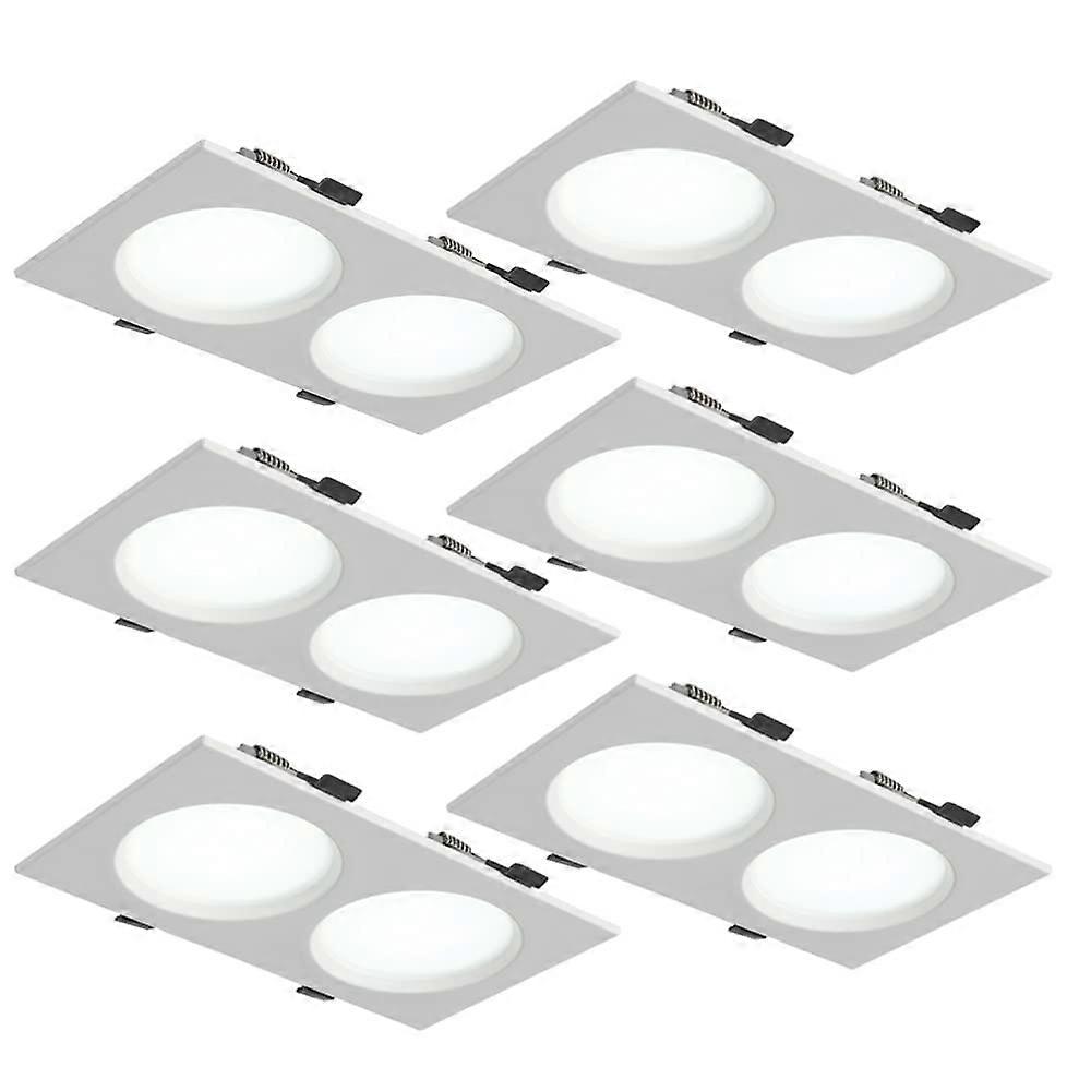 Recessed Light Fixtures 6Pack, Double Head Downlights, 1036W, 3000/4000/6000K Adjustable Ceiling Light