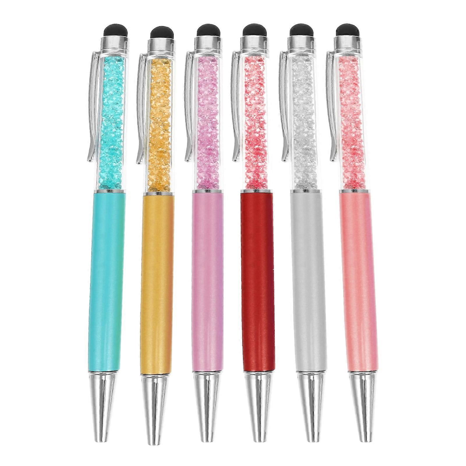 6pcs Crystal Handle Capacitive Stylus Creative Stylus Pens (Random Color)