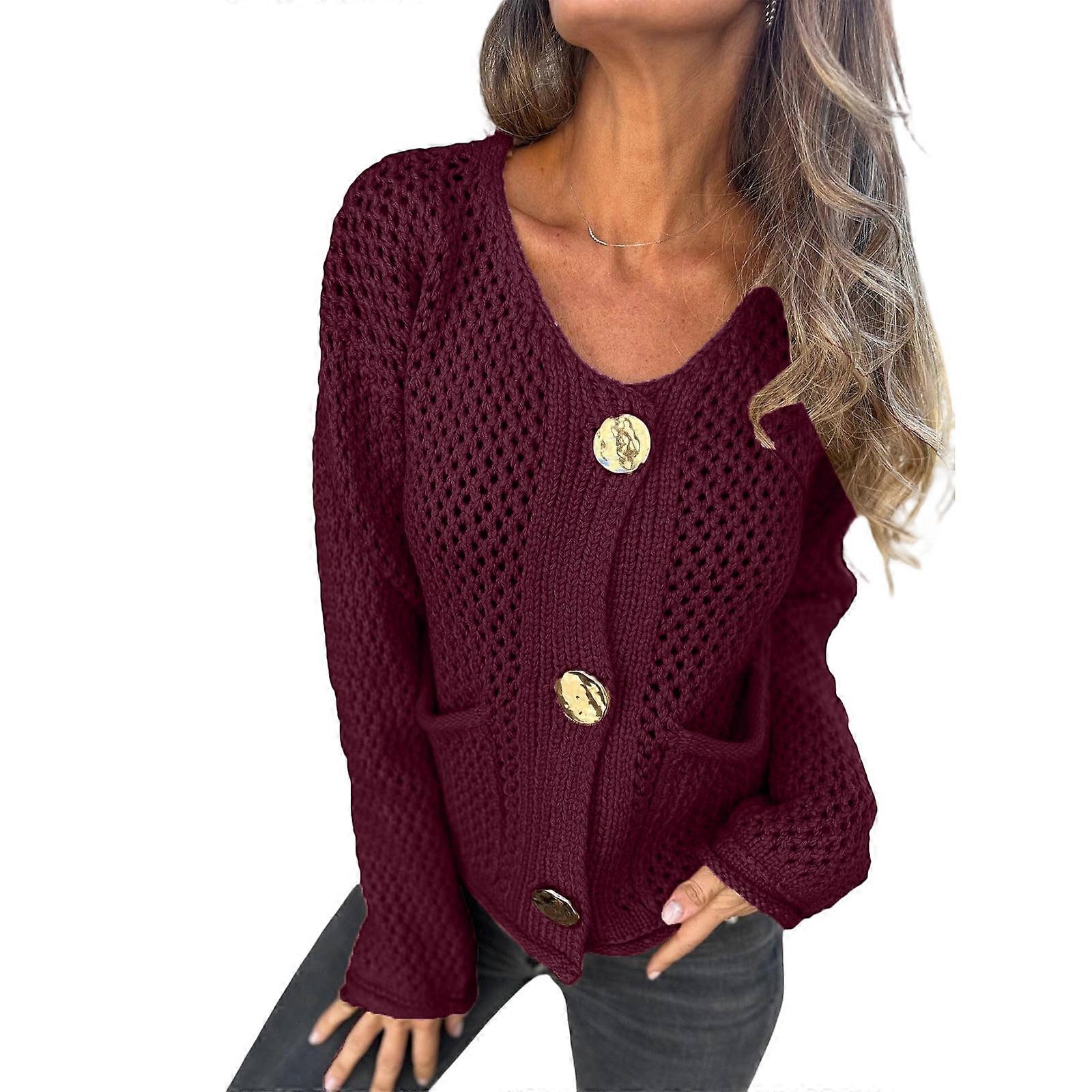 Women's lightweight button-down woven jacket  Burgundy S