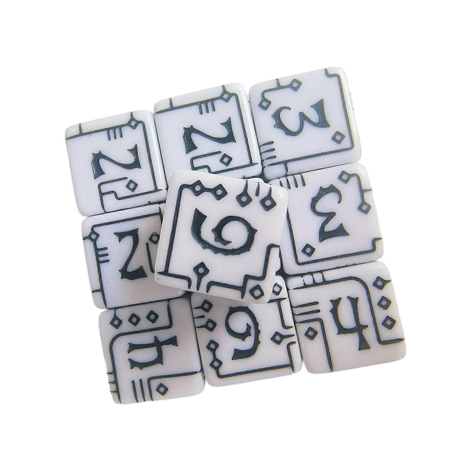 High Clear Acrylic Mechanical Dices with Smooth Luxurious Tabletops Dices for Board Game and Teaching Tool  White