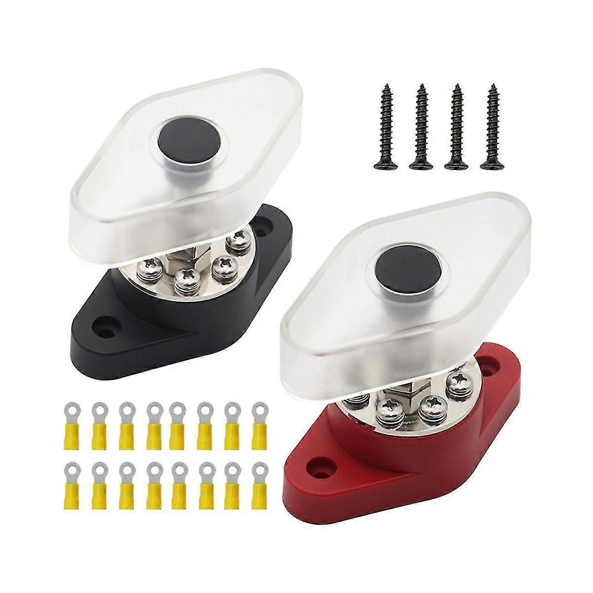 For Line Modification Accessories,red+black Bus Bar 180a High-current Terminal Post With Lid Stud