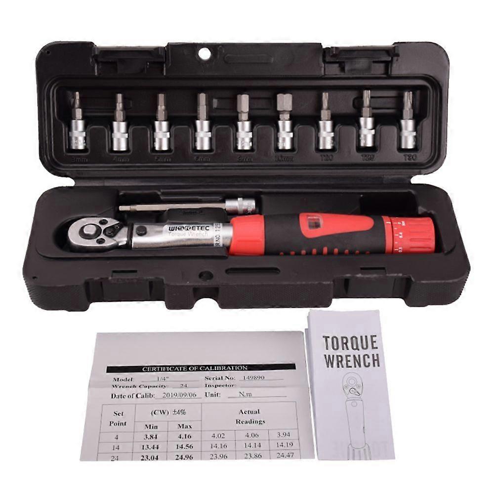 1/4 Inch Drive 2-24 Nm Torque Wrench Set, High Precision Easy to Use Convenient Bike Motorcycle Multitool
