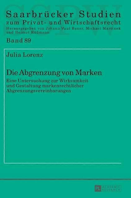 Die Abgrenzung Von Marken by Julia Lorenz Hardback Book