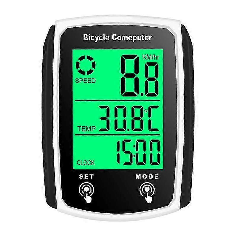 Wired Bike Computer, 19 Functions Touch Speedometer Odometer Waterproof with Backlight