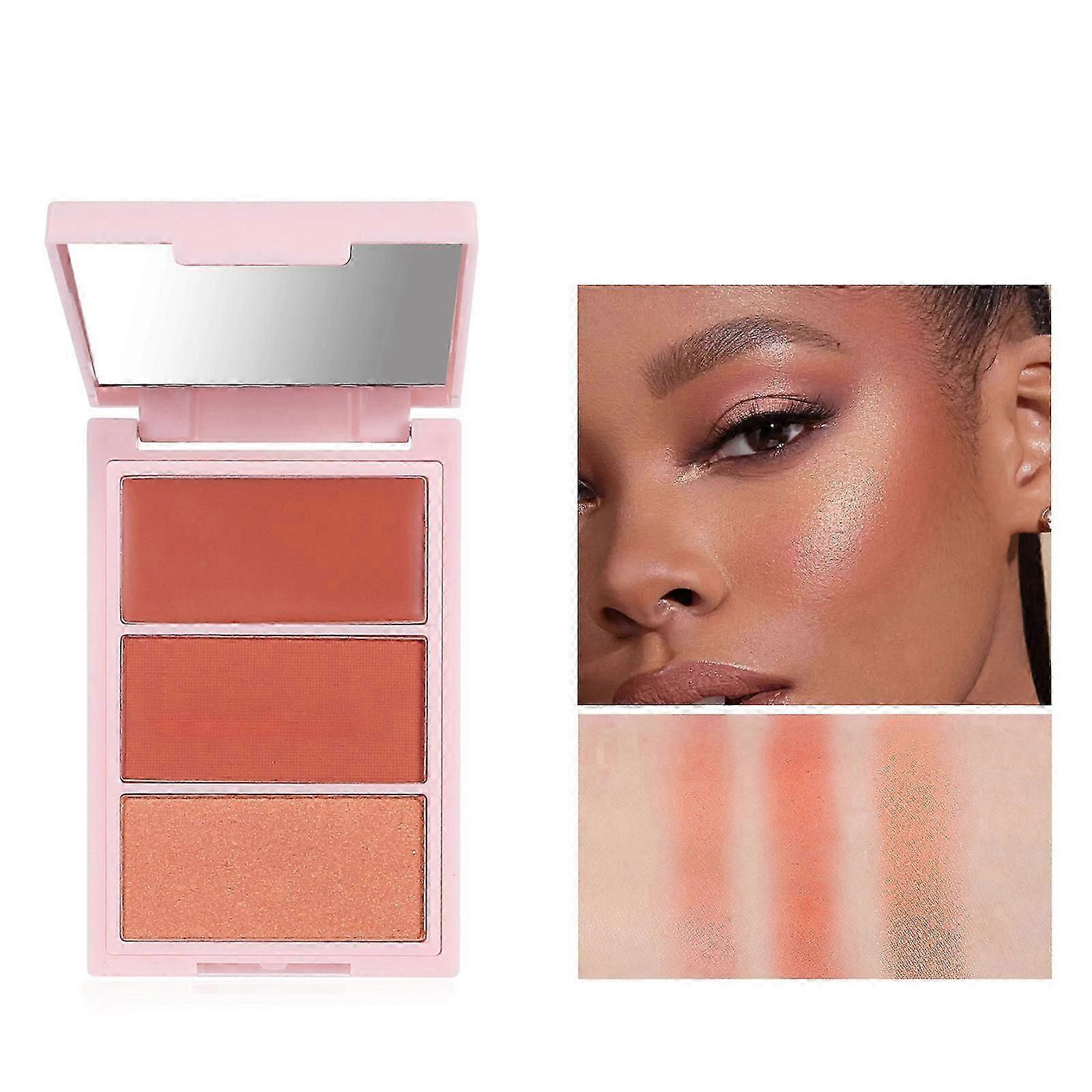 3 Colors Cheek Color Blush Palette Set Define Your Cheeks Perfect for Any Skin Tone Easy to Apply Face Makeup style4 Cs
