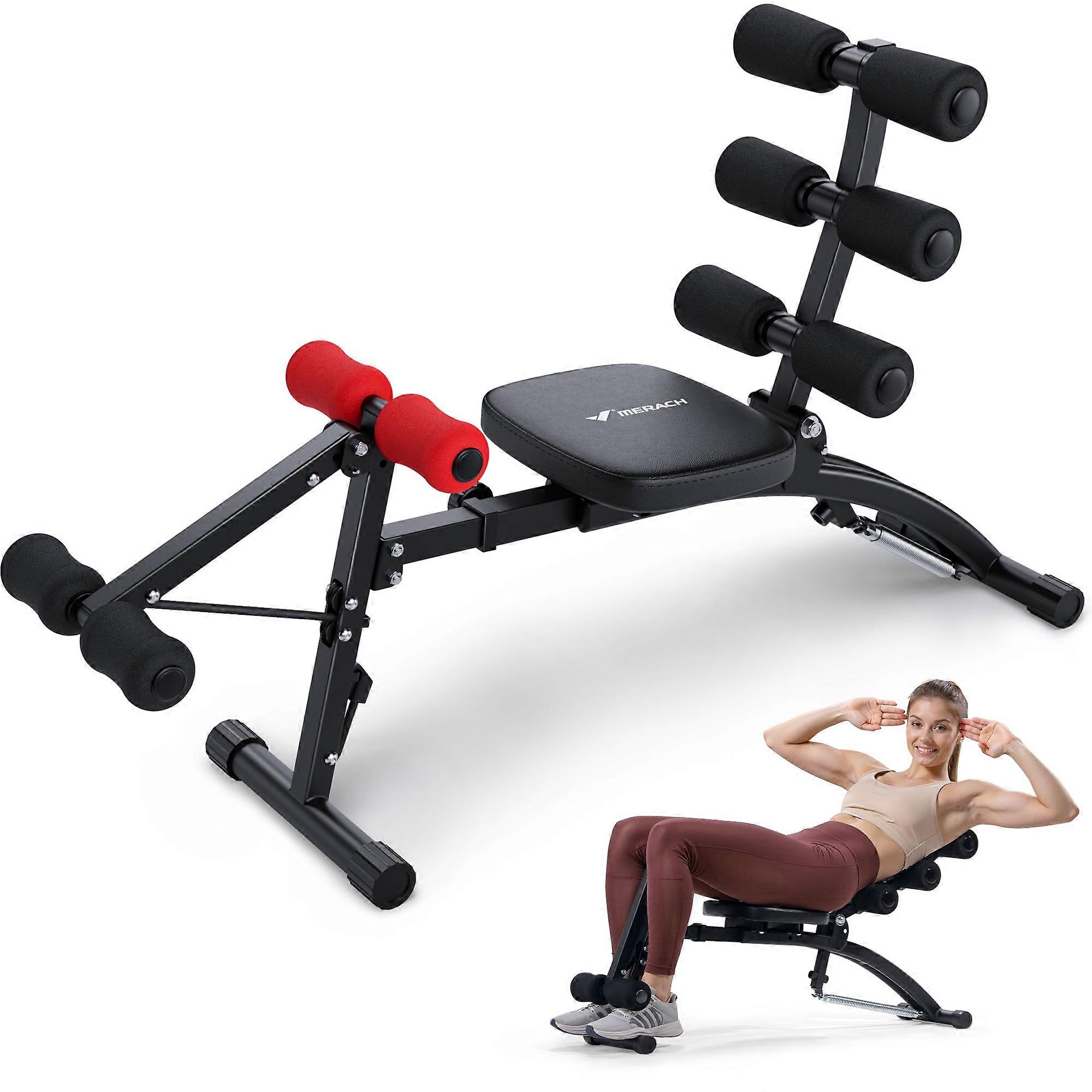 Merach Abdominal Exercise Machine - Black, Max Load 136kg, Compact & Portable Ab Trainer 