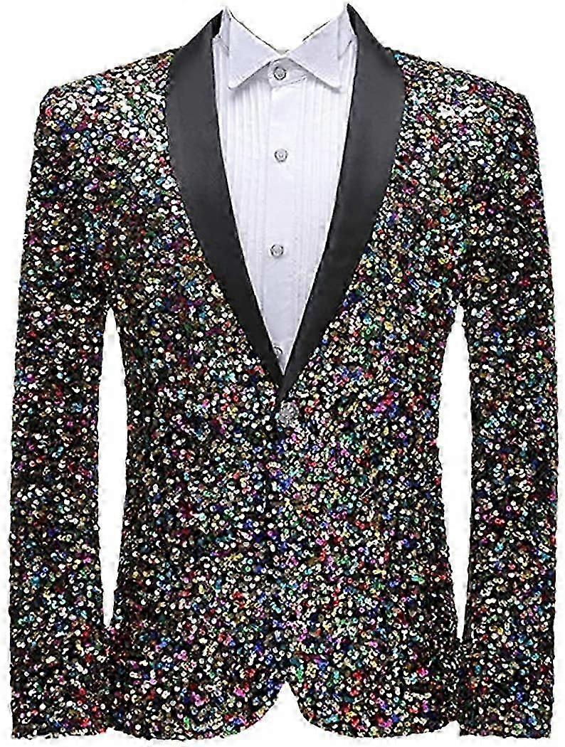 Glitter Sequin Tuxedo Blazer Luxury Shiny Stylish Suit Jacket