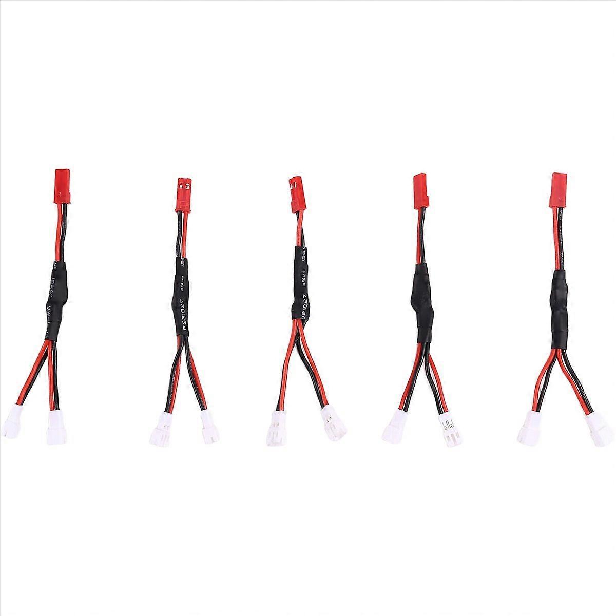 5PCS 2 Pin JST Plug Connector Plug Connector Cable Wire for RC Toys Battery LED Lamp Male to 2 Way P