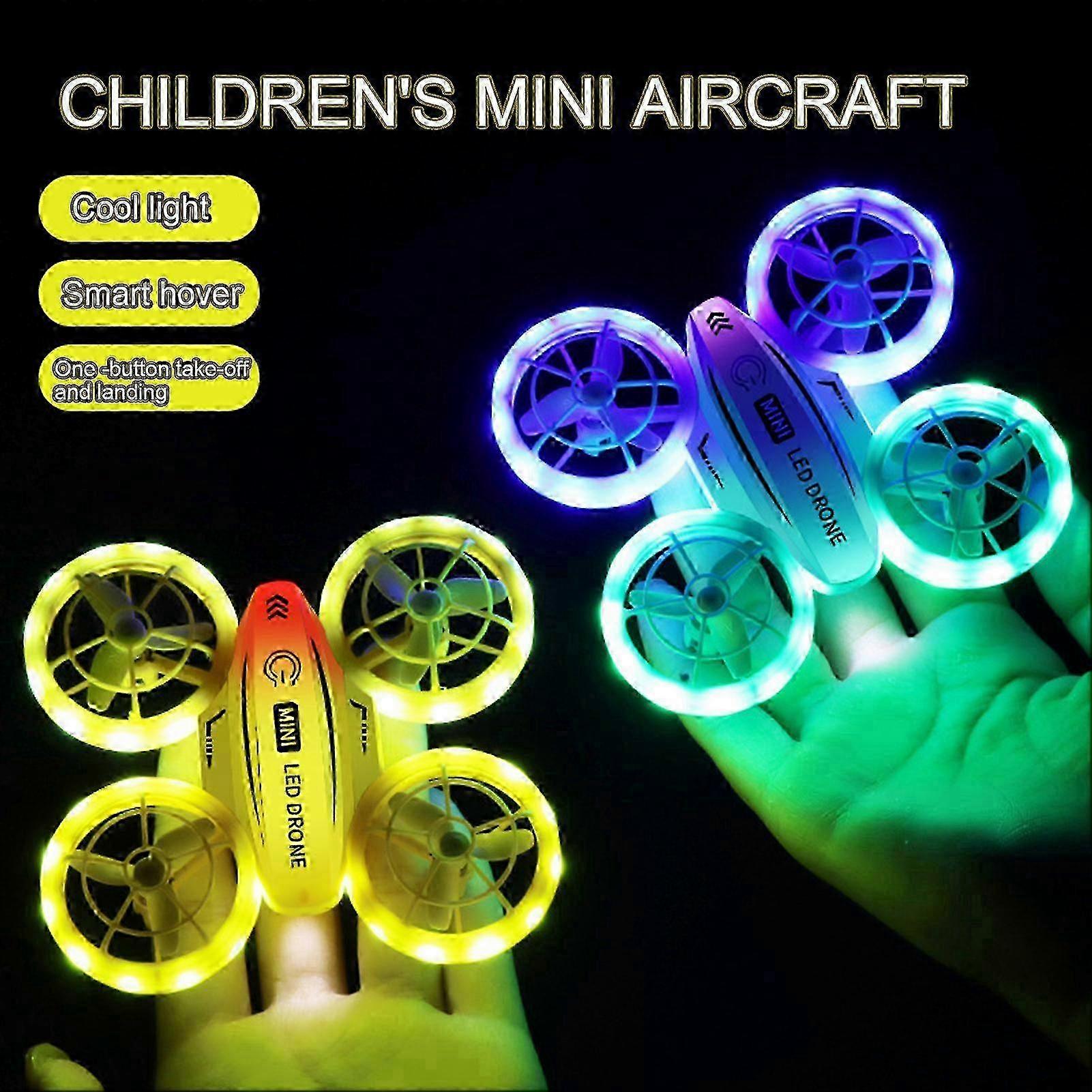 Mini Drone Remote Control Colorful LED Quadcopter 360° Flip Children Shockproof Full Propeller Protect RC Drone Easy