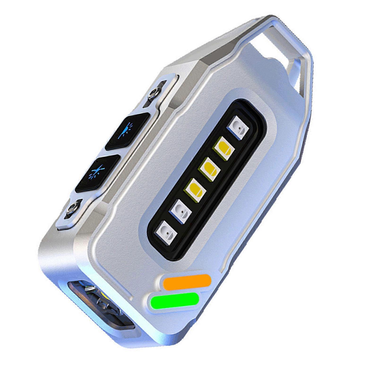 Portable Small Camping Keychain Light Portable LED Lamp Offering Bright Illuminations ABS Texture for Camping Use  White