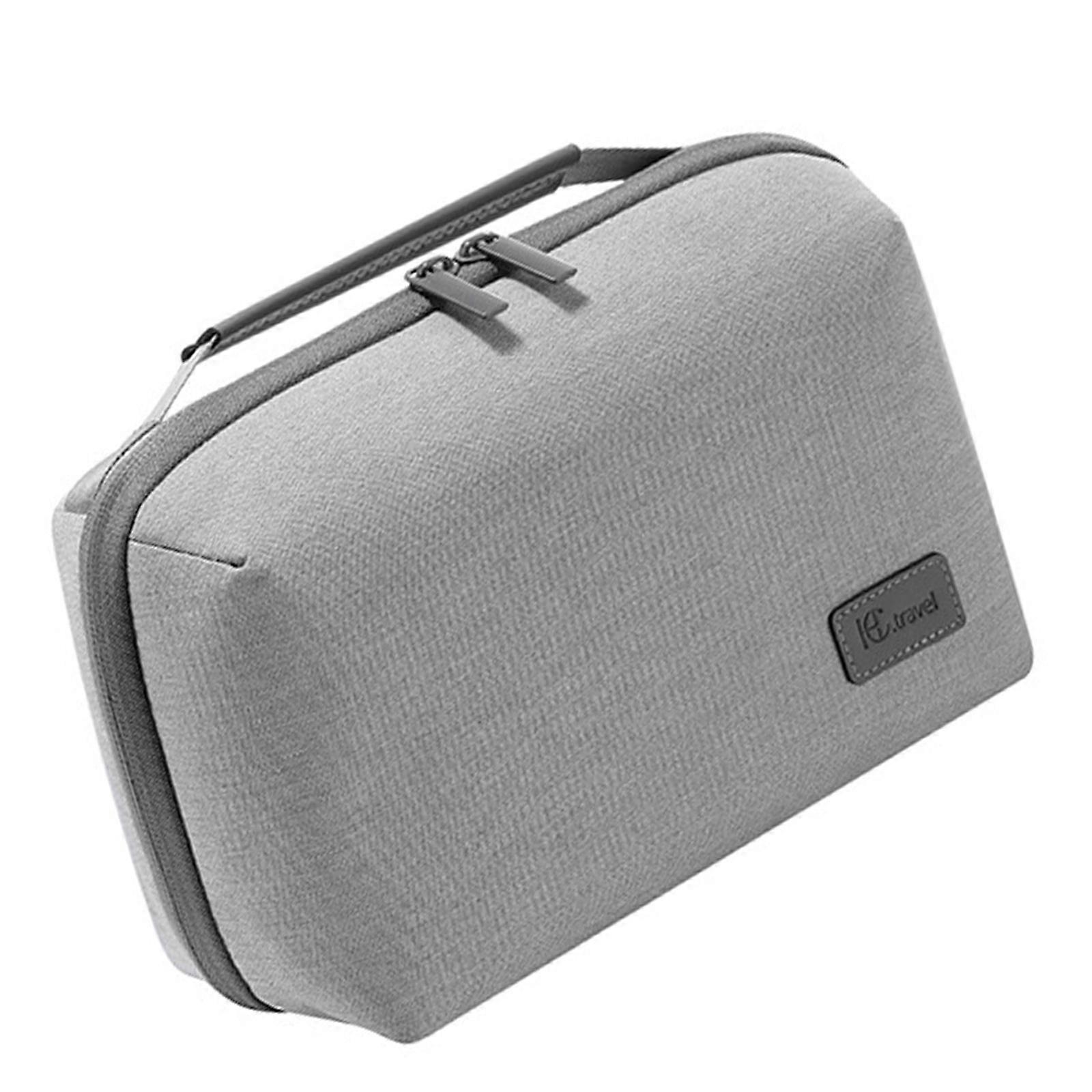 Multiple Compartment Organizers Water Resistant Pongee Fabric Portable Charges Cord Case for Travel Photographers  Gray