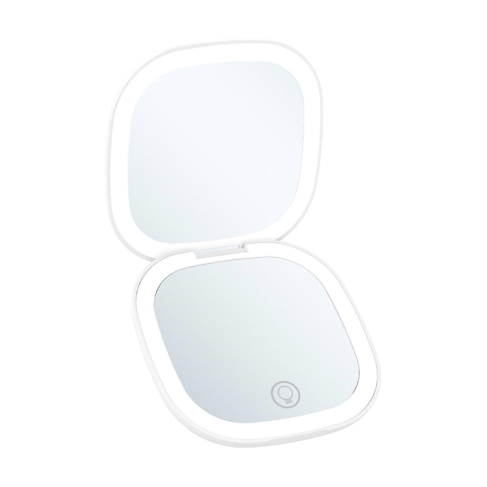 LED Vanity Mirror 1X 10X Magnification Adjustable Brightness Magnetic Switching Foldable For Precise Grooming  White