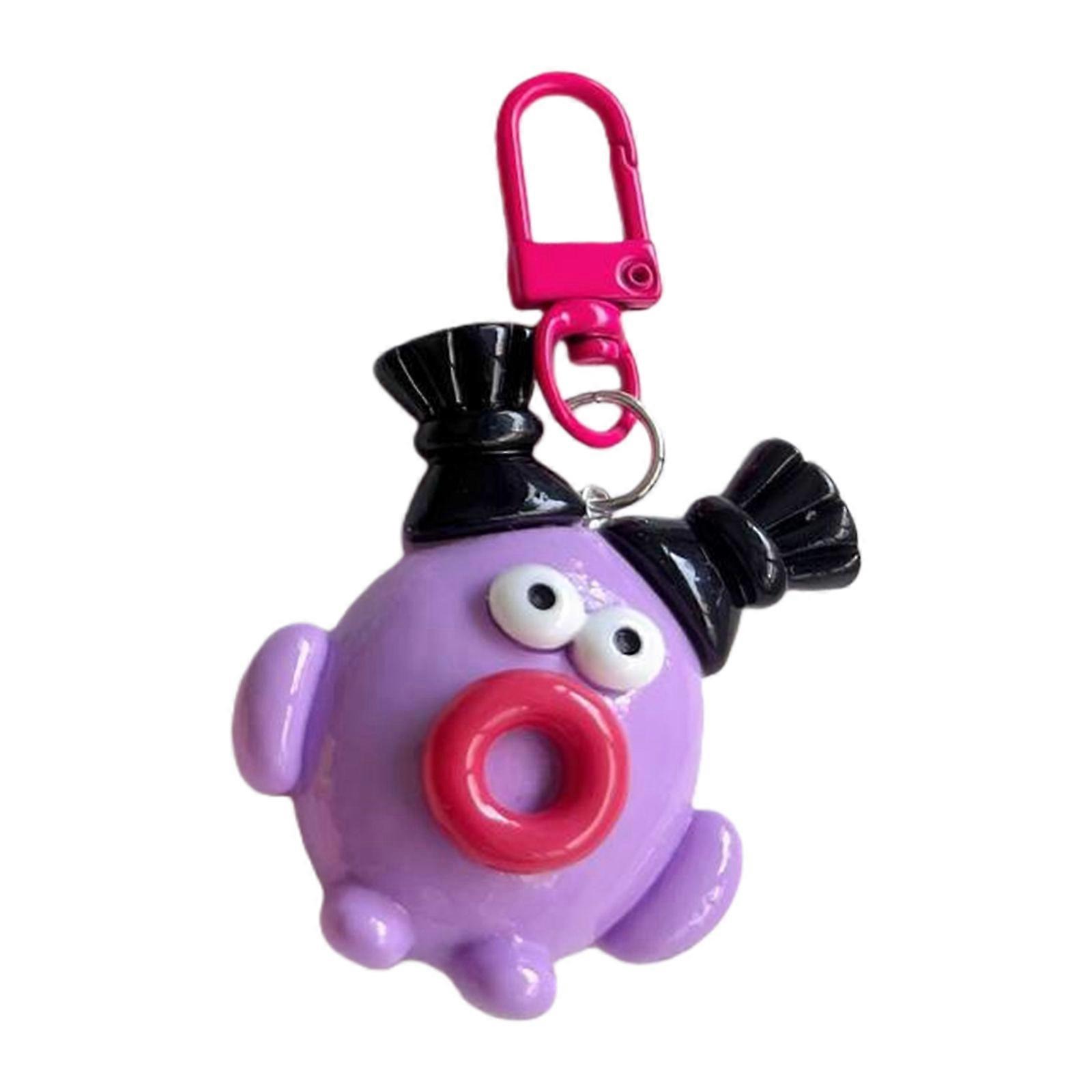 Whimsical Sausage Key Fob For Backpacks And Purses Soft Resin Charm Creative Hilarious Backpack Accessory  Purple
