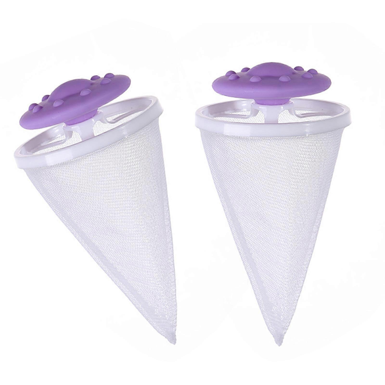 2 stks Wasmachine Haarvanger Herbruikbare Pluisverwijdering Mesh Bag Voor Eigenaren van Gezelschapsdieren Efficiënte Ontharing Wasaccessoire Paars