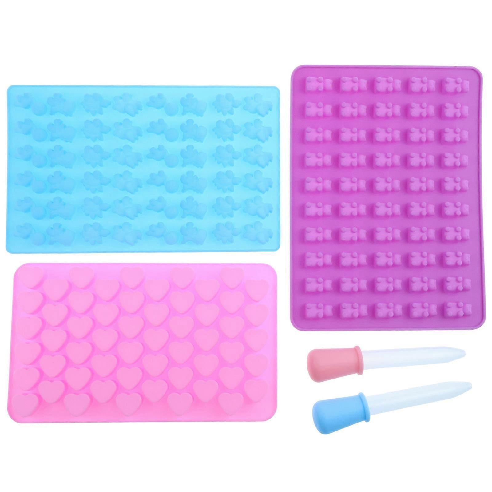 3 Pack Silicone Chocolate Molds, Reusable Candy and Ice Cube Trays