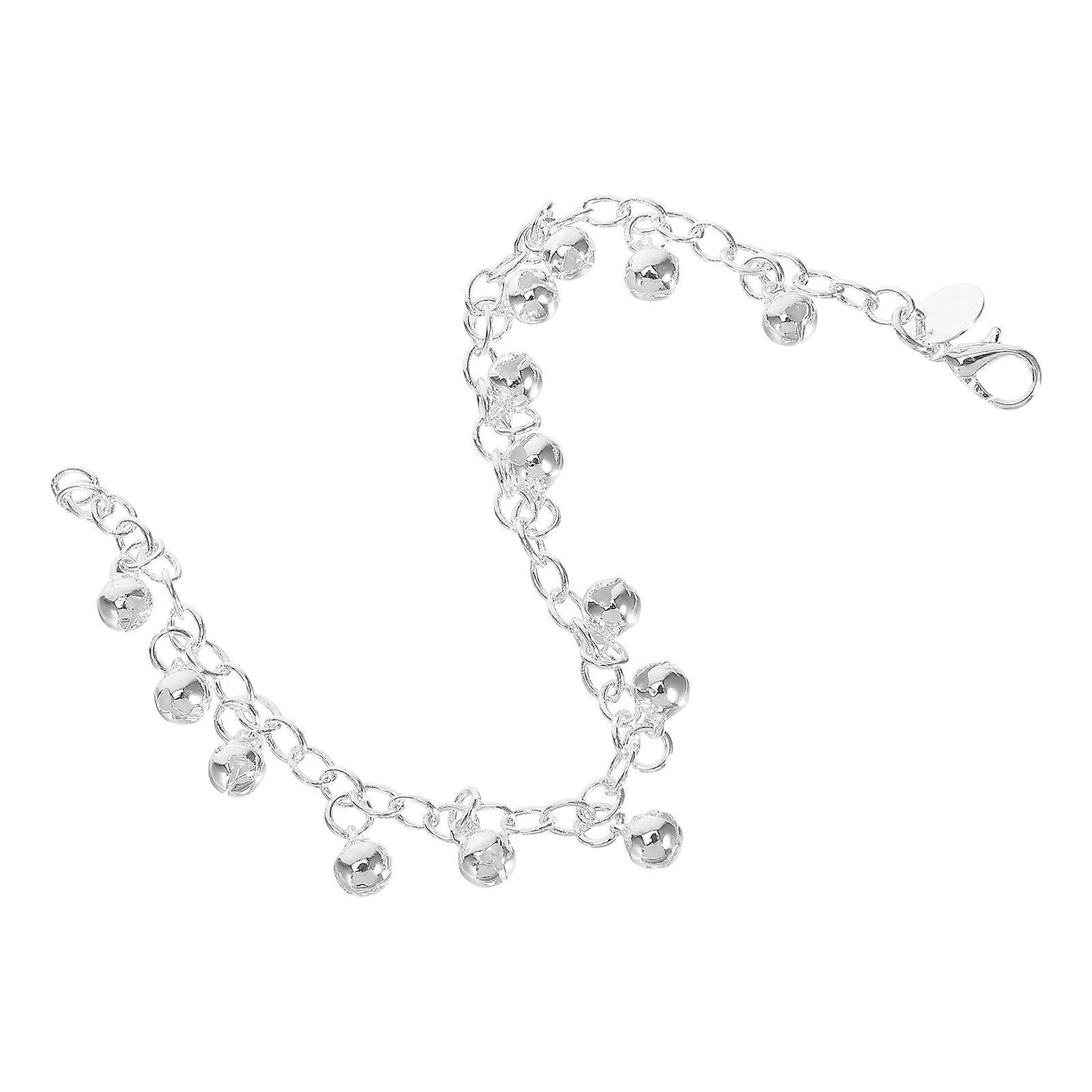 Silver Bell Bracelet for Decoration Elegant Silver Plated Anklet