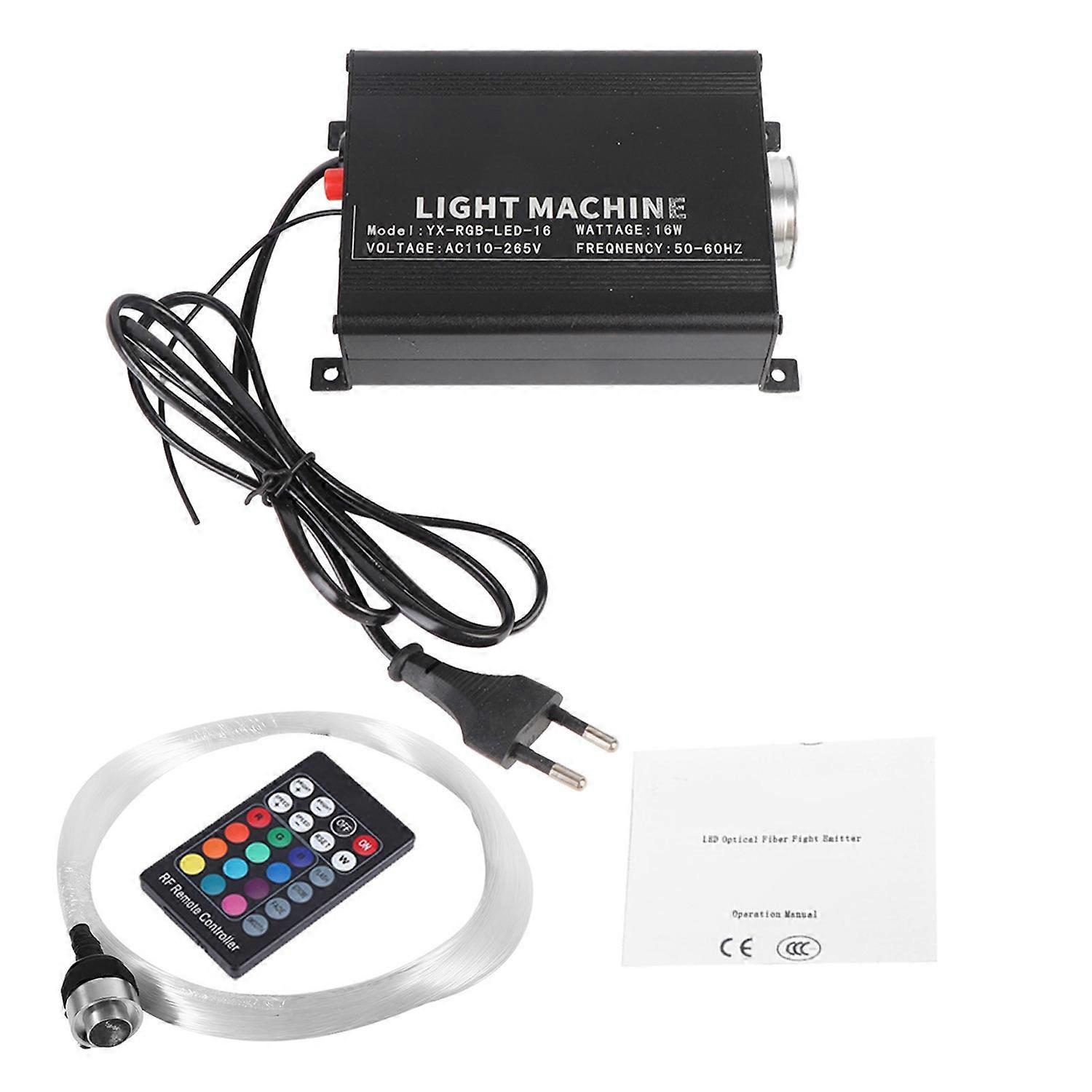 16W RGBW LED Fiber Optic Ceiling Decor Kit Light Engine with Cables Remote Controller
