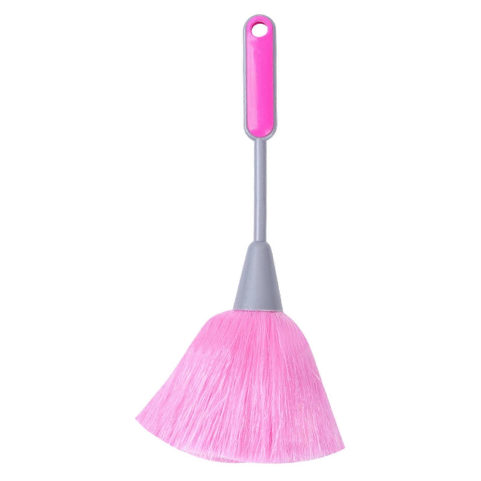 Mini Two-Color Handle PP Wire Computer Brush Compatible with Keyboard Cleaning, Desktop Dust Duster, Pink