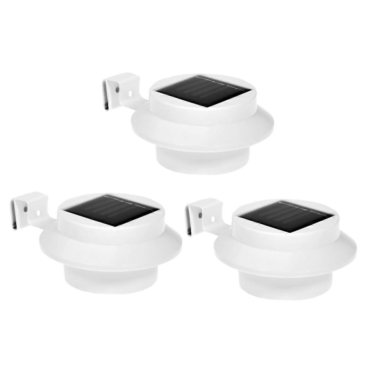 Solar Gutter Lights 3Pack Outdoor LED Fence Lighting White Light With Efficiency Solar Panel For Patio Pathway