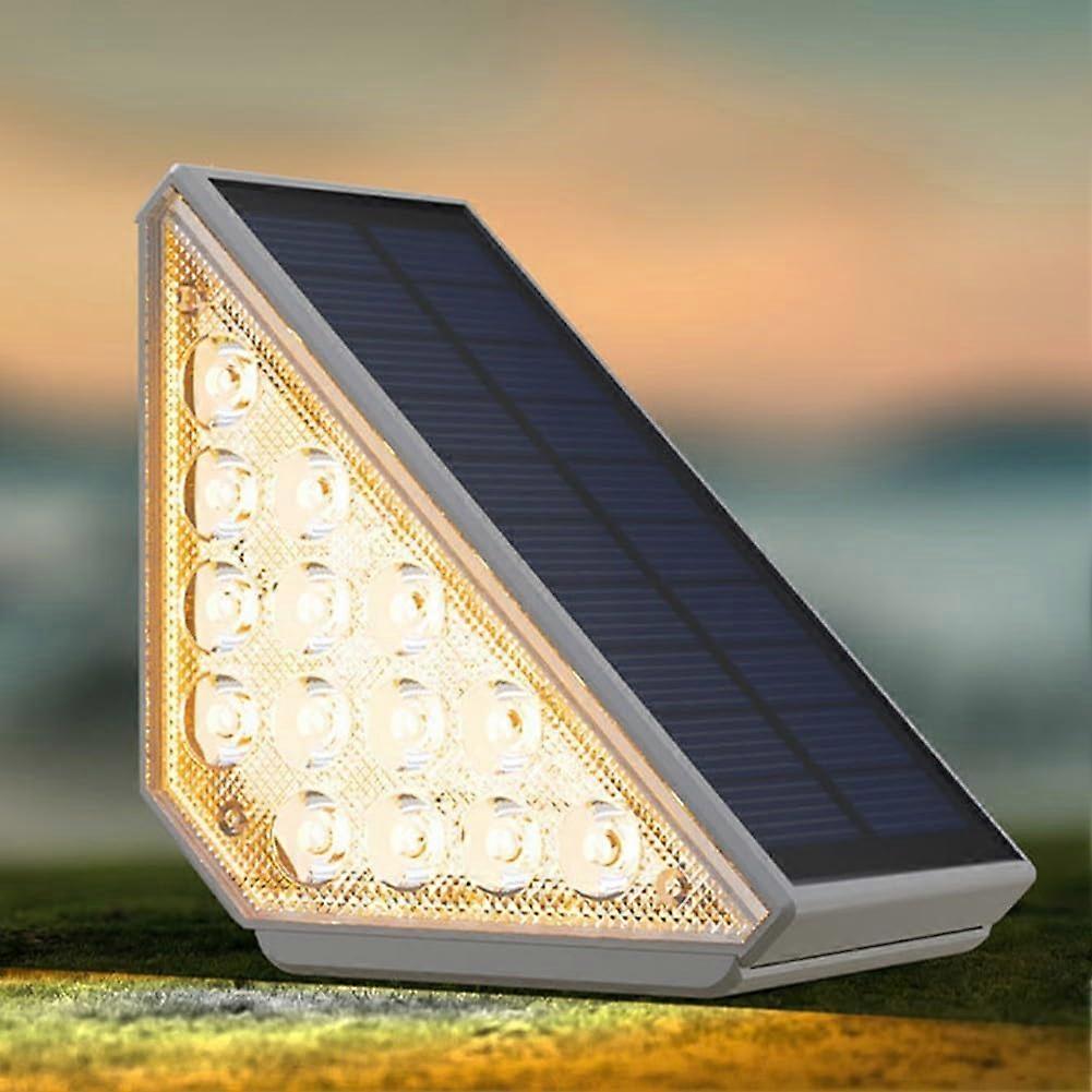 Triangle Solar Stair Lights Waterproof Outdoor Step Light Energy Efficient ABS AntiTheft Warm White