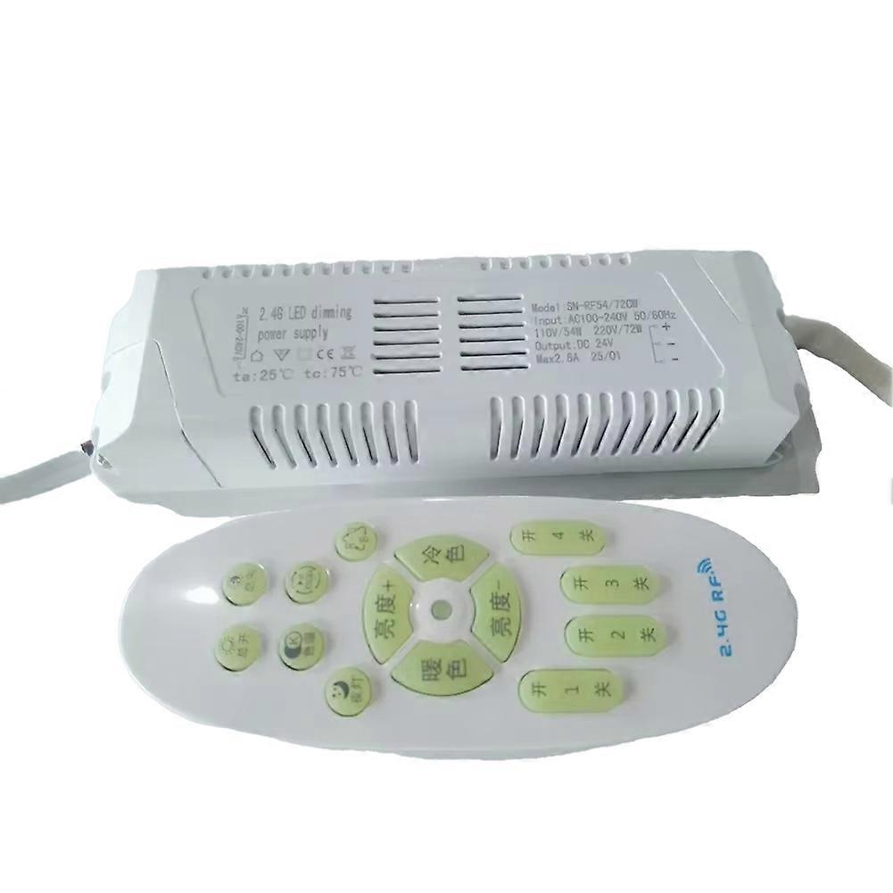 AC110V 220V 54-72W Output 2.4G Remote Control LED Driver Power Supply for Dual Color LED Strip Dimming Color Changing