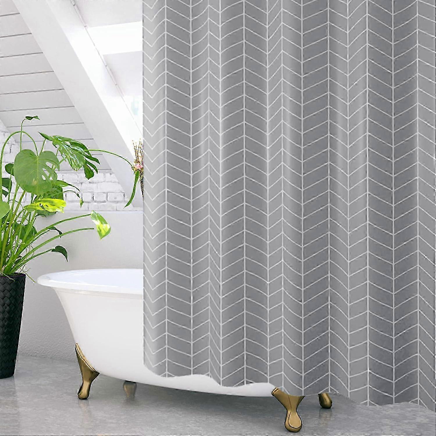 180x200cm polyester shower curtain waterproof includes hooks