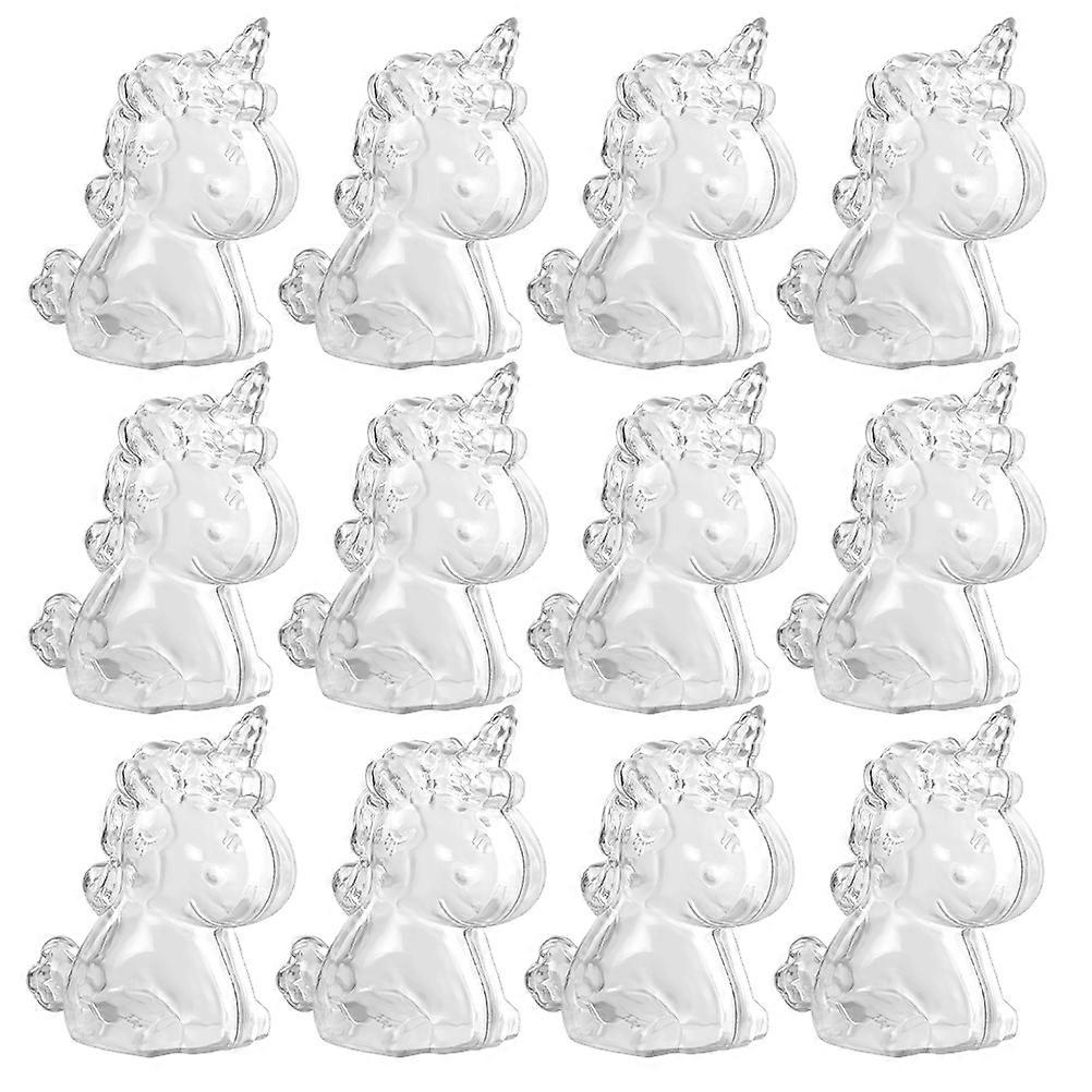 Transparent Unicorn Storage Box for Storage 24Pcs Clear Container