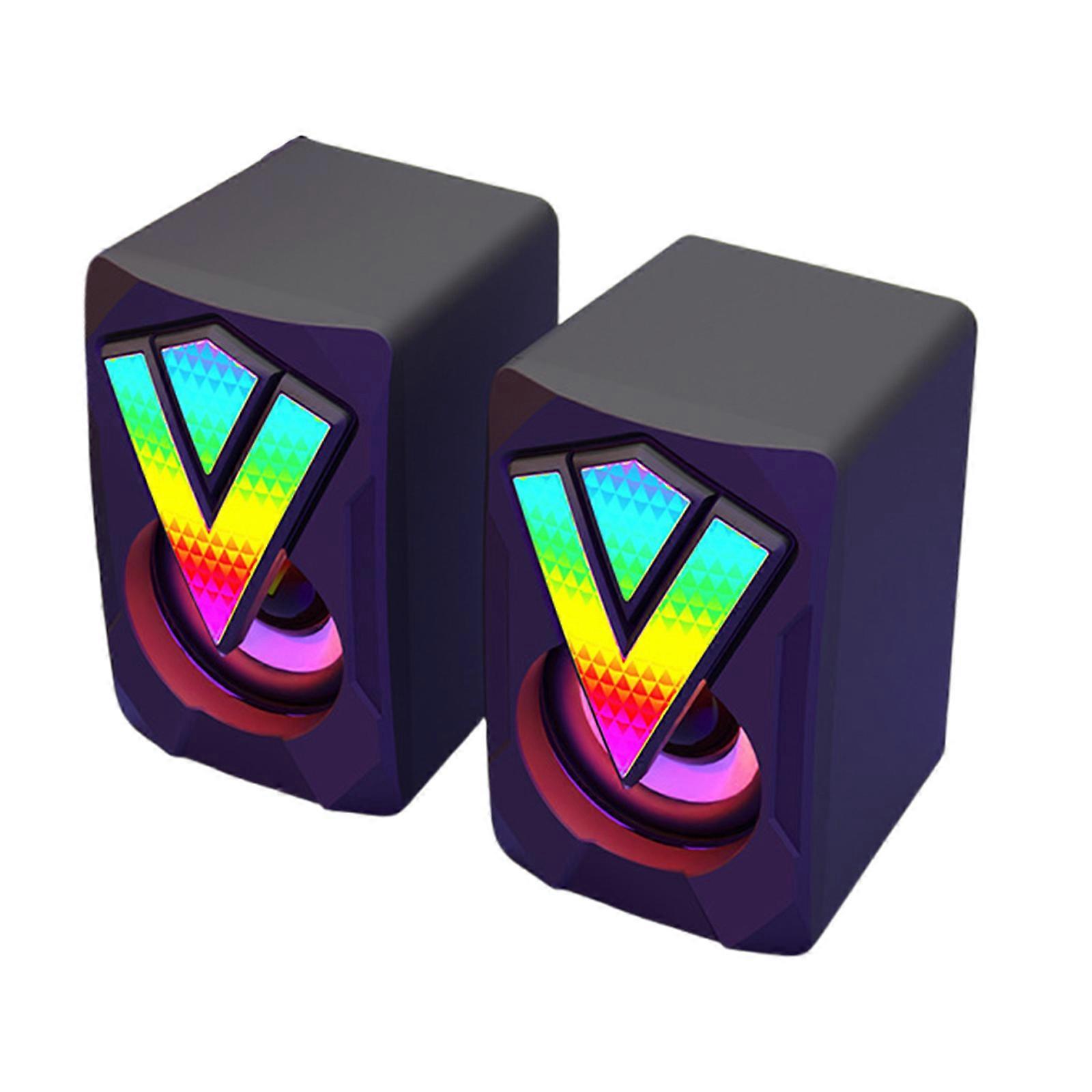 USB Wireds Speaker Subwoofer Soundboxes 3.5mm Input USB Power Computer Speaker for Desktop PC Multicolor