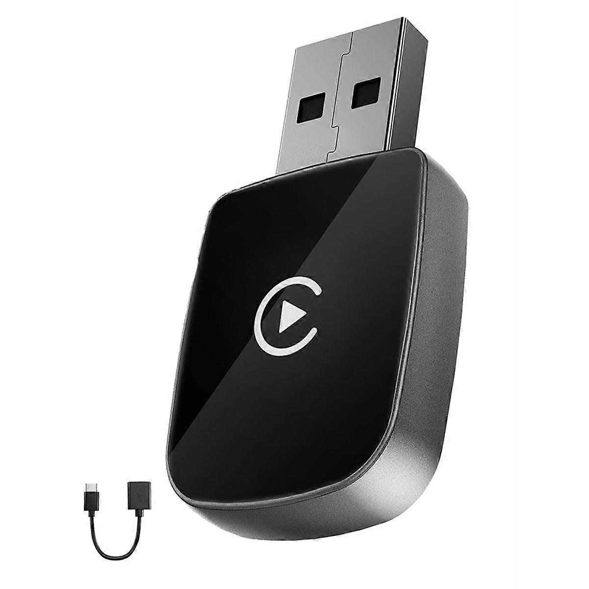 CarPlay Wireless Adapter,V5.3 Bluetooth Stable Connection,5.8 GHz WiFi Fast Data Transfer, USB C/A,f