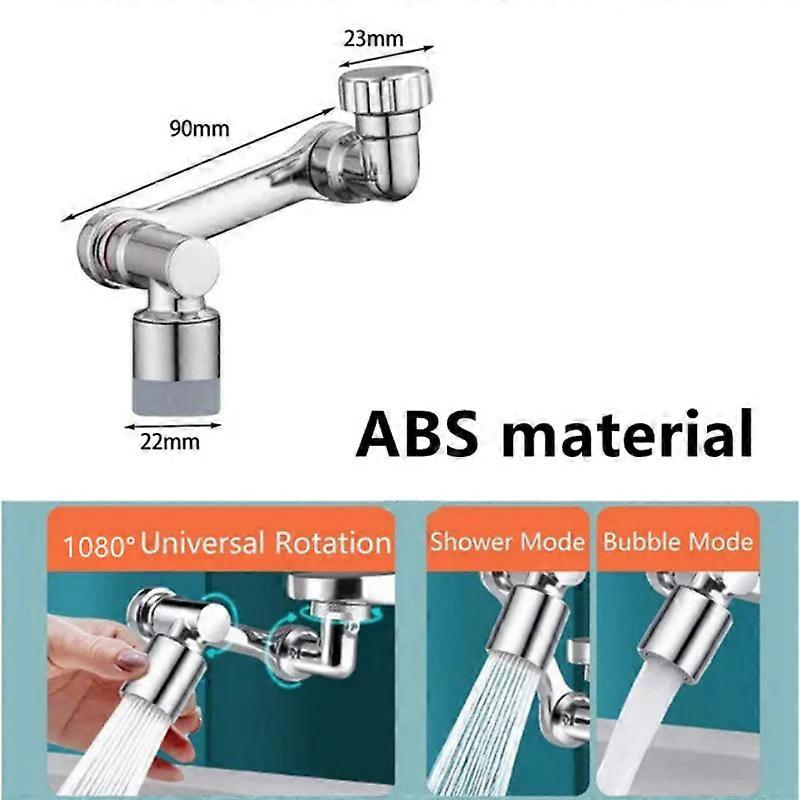 1080�� Rotation Kitchen Tap Universal Washbasin Faucet Extender Aerator Bubbler Nozzle Bathroom 2 Spray Modes Tap Extend Adapter