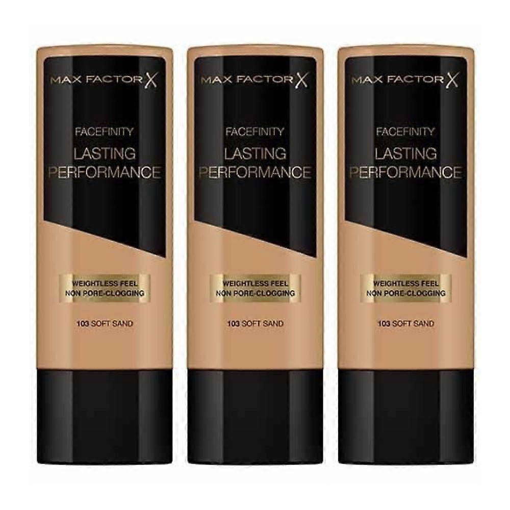 3 x Max Factor Lasting Performance Weightless Feel Foundation 103 Soft Sand