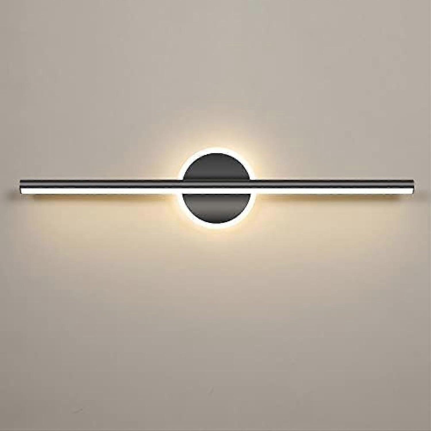 Led Bathroom Mirror Light Black Vanity Wall Mount Lamp 3000K 40cm, Makeup Front Lighting, Linear Mirror Lights