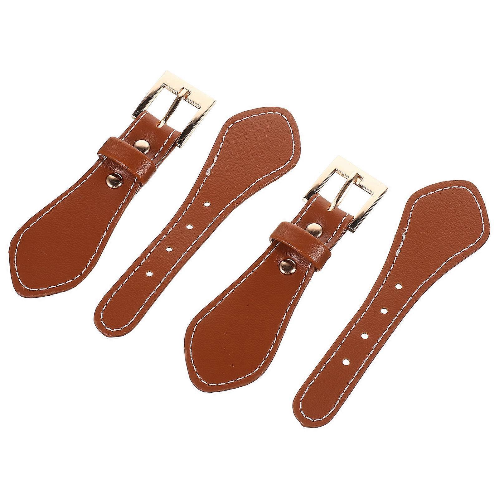 Khaki Toggle Buttons for Coat Collar Closure 2Pcs PU Coat Buttons