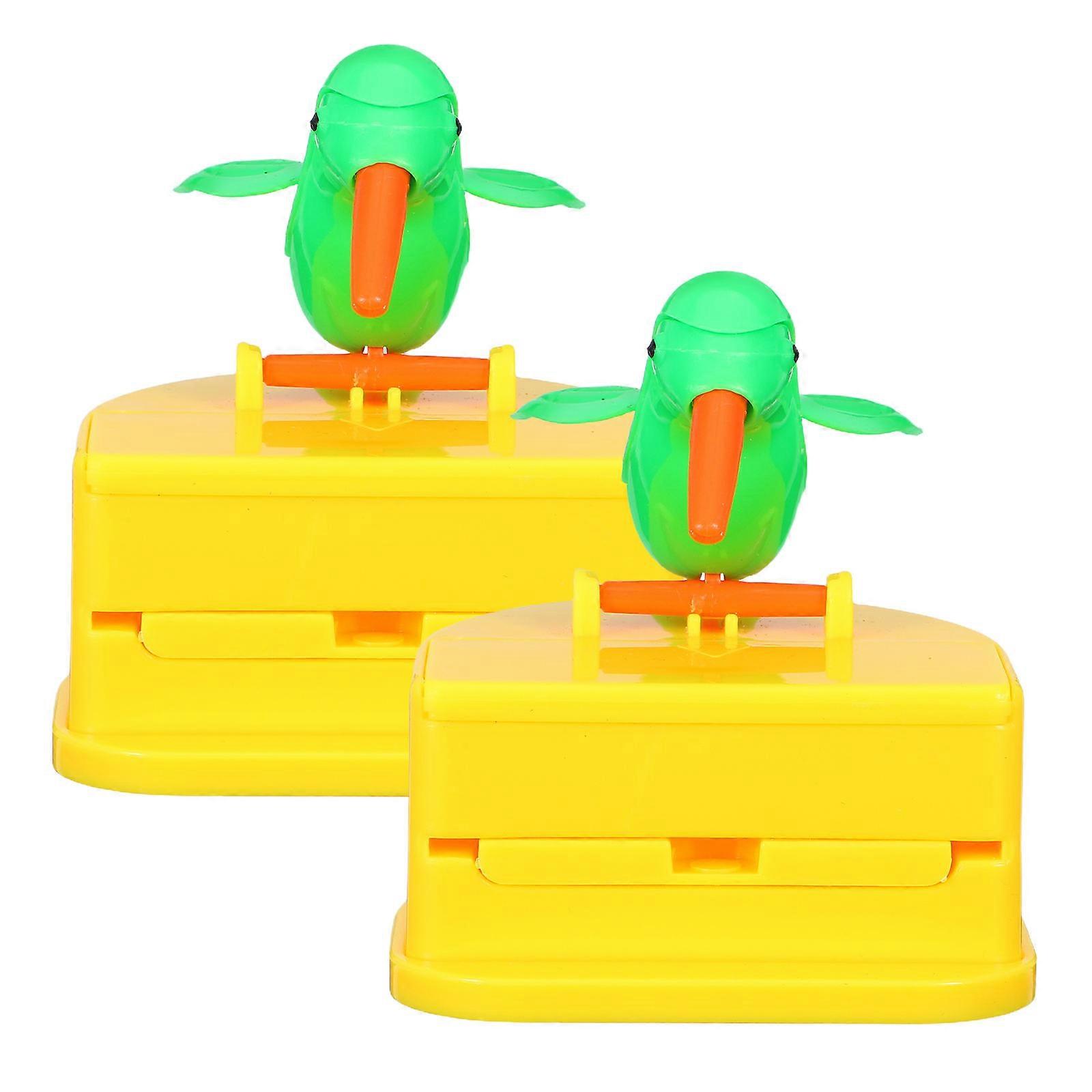 Toothpick Box Bird Automatic Toothpick Holder with Press Design 2Pcs Set