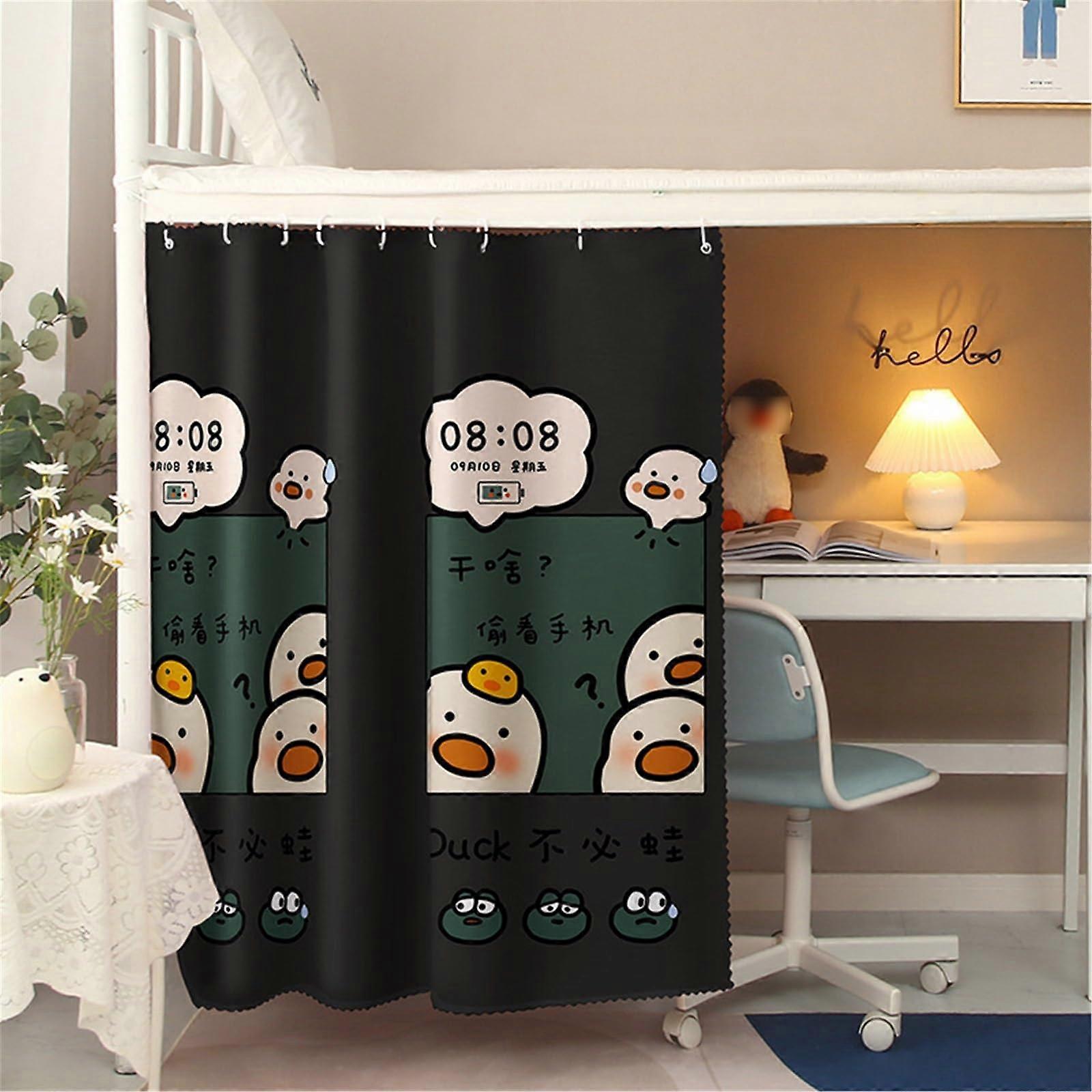 Bunk Bed Privacy Curtain for Bottom Bunk, Breathable Light Blocking Dorm Bed Cover, Duck Pattern
